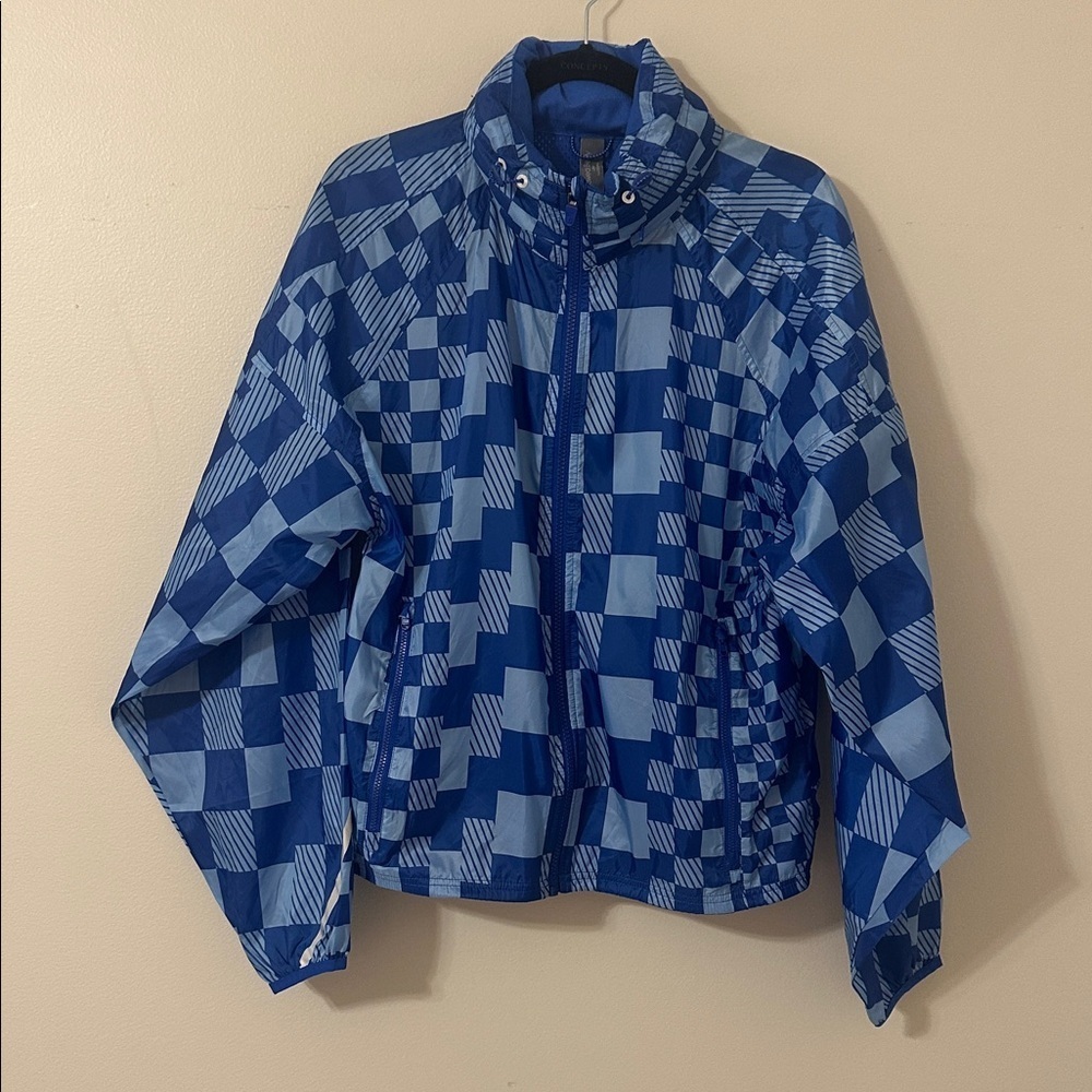 Sweaty Betty NWT Womens Pack Away Jacket Blue Textural Shift Print Sz M (8) - Picture 3 of 14